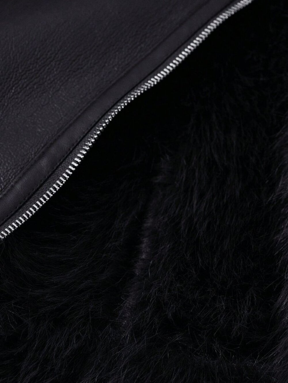 Black Casual Motorcycle Women's Faux Fur Collar Belt Jacket - Picture 7 of 7